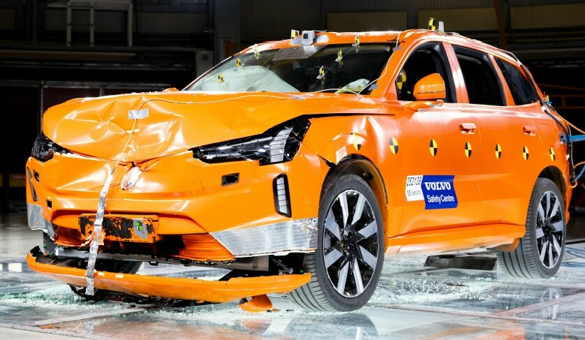 Volvo pushes safety forward with world-first three-car EV crash test